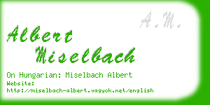 albert miselbach business card